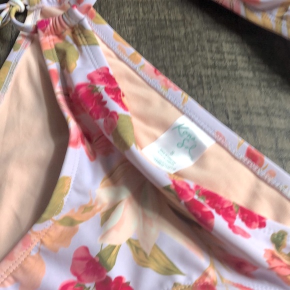 KONA SOL FLORAL BIKINI SET BOTTOMS S TOP D/DD - Picture 7 of 9